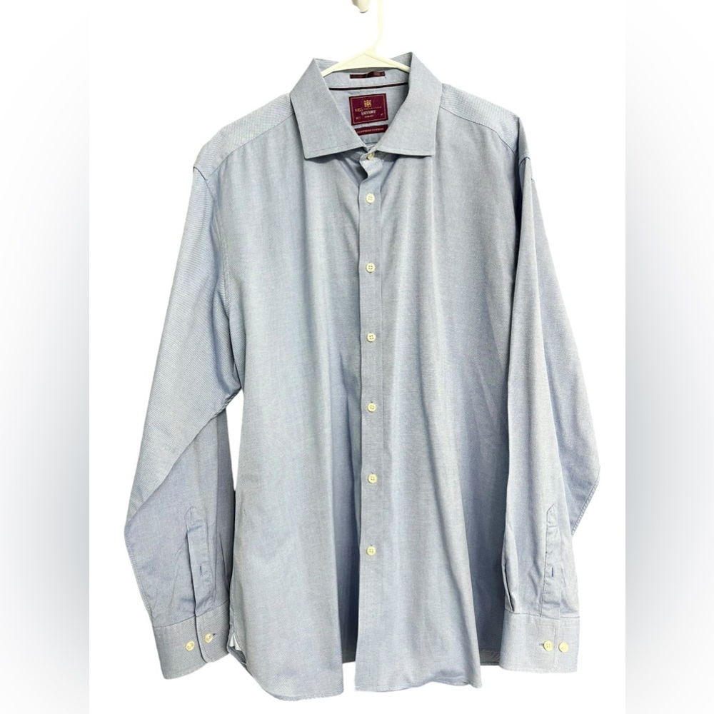 M&S collection Luxury Egyptian cotton Blue Dress shirt Size 18.5
